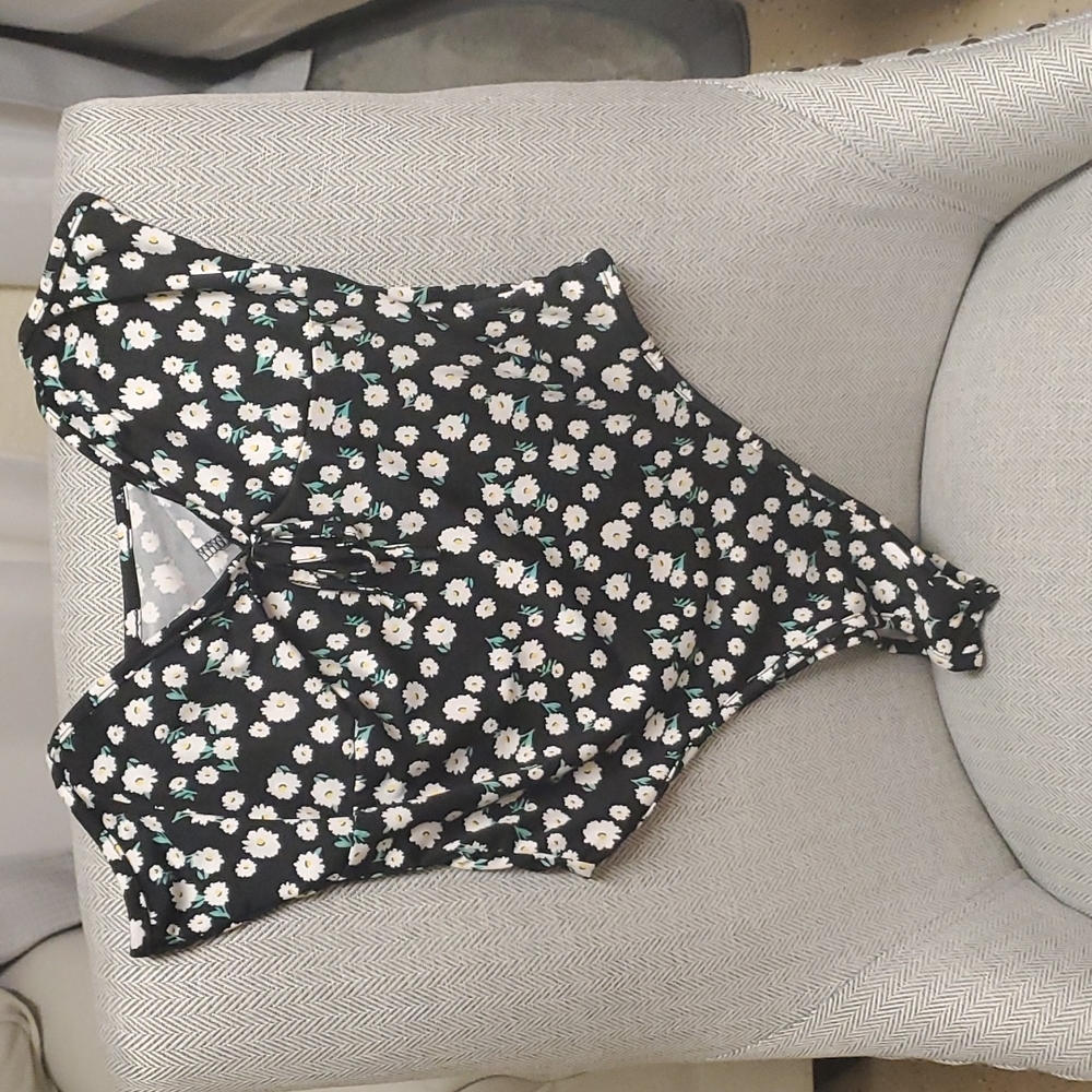 Black Floral bodysuit